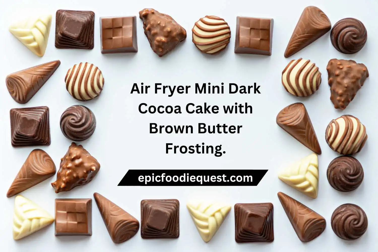 Air Fryer Mini Dark Cocoa Cake with Brown Butter Frosting.